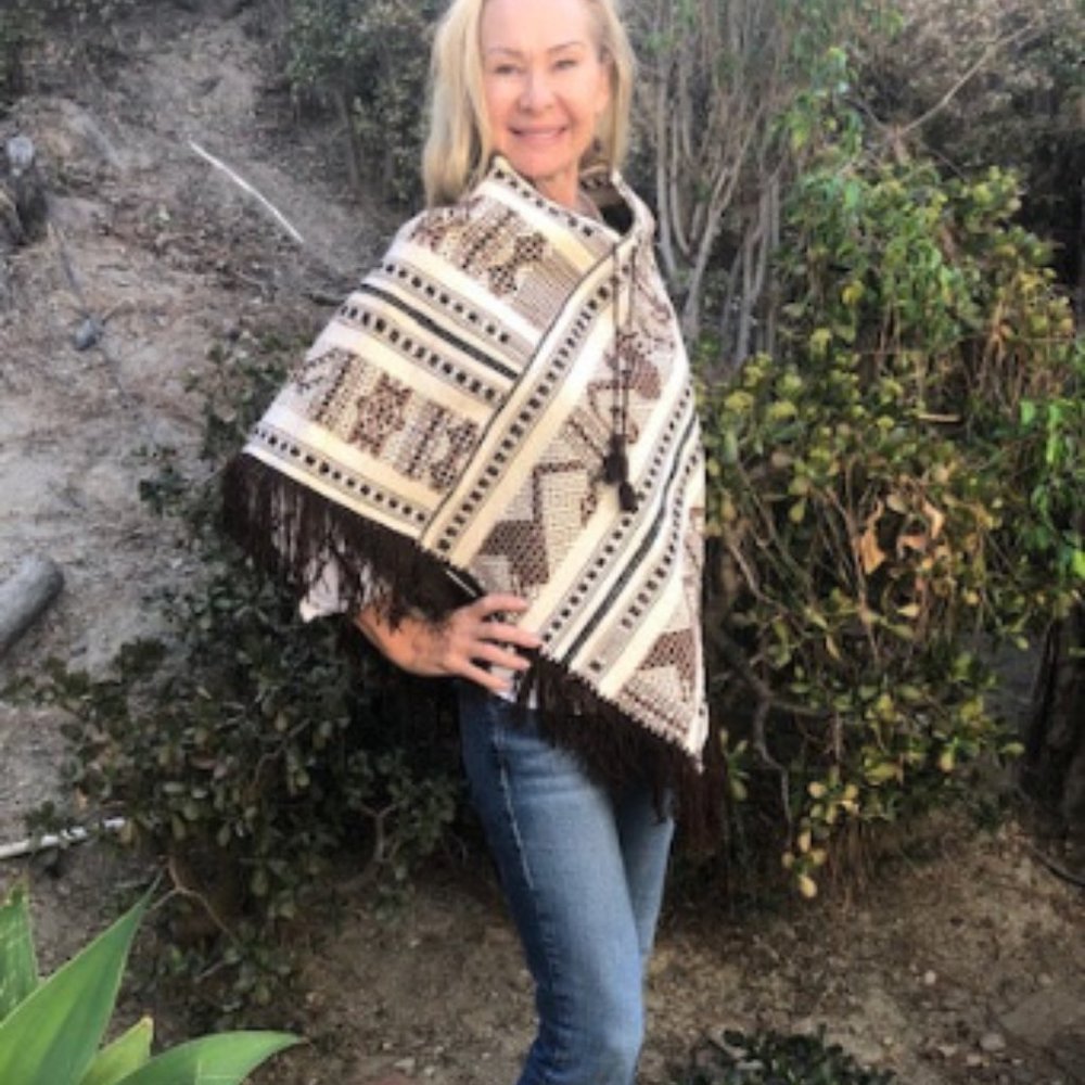 Boho Poncho Top Earth Tones